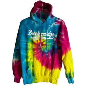 RagWear USA Breckenridge Colorado Tie Dye Multicolor Hoodie Sweatshirt Size M